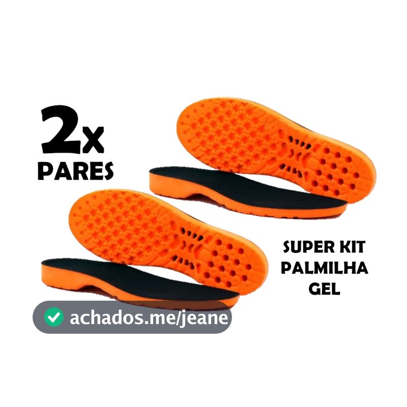 KIT 2 PARES DE PALMILHA ORTOPÉDICA DE GEL SILICONE ANTI-IMPACTO CONFORTÁVEL PROMOÇÃO