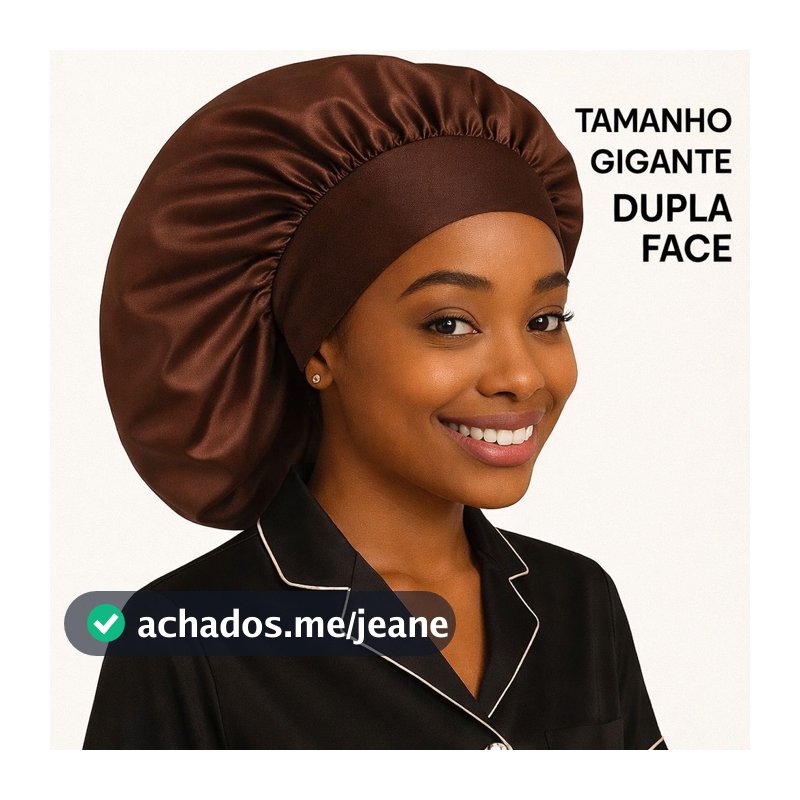 Touca de Cetim Dupla Face Grande Com Faixa Para Cabelos Longos Volumosos Ant Frizz