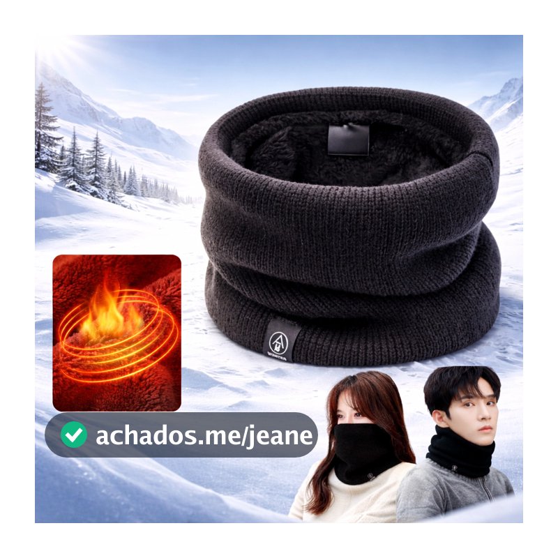 Cachecol Gola Térmico Forrado Lã Grossa Unissex Masculino Feminino