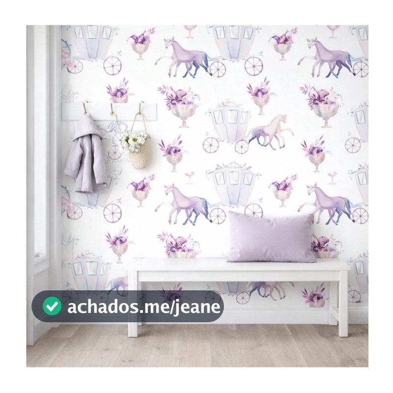 Papel de Parede para quarto de menina, adesivo lavavel sob medida