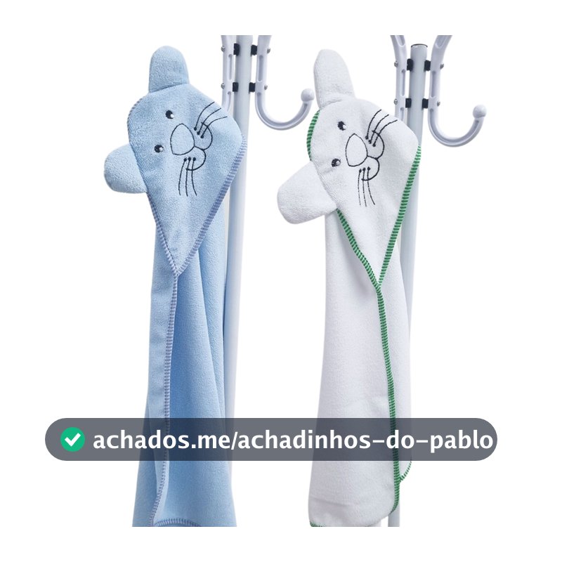 Toalha de Banho Bebe Kit 2 Toalhas Bordada com Capuz Dupla Face 100% Algodão Menino Menina