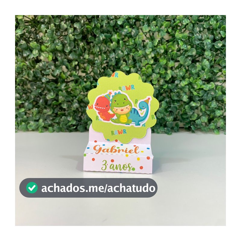 Porta Bis Duplo DINO BABY  kit porta Bis Mimos de aniversário infantil Lembrancinhas de DInossauros pegue e monte