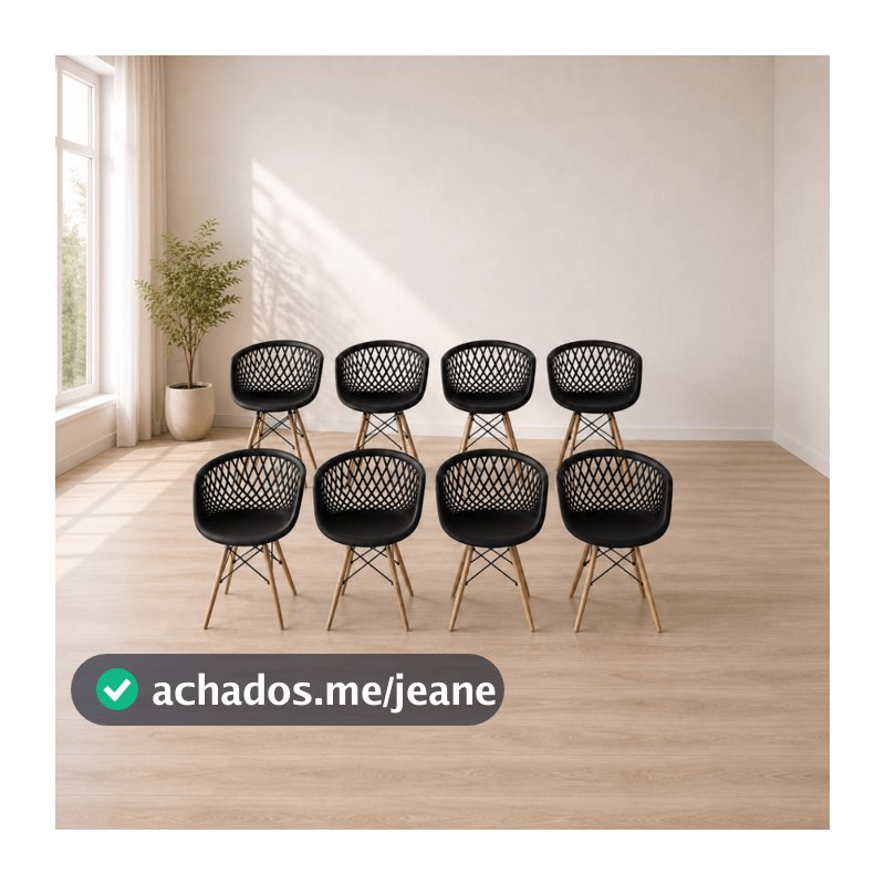 Kit Cadeira de Jantar Preta Web Cozinha Escritório Recepção Varanda Área Interna Externa Promoção!!!
