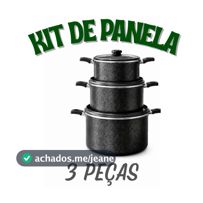 Jogo de Panela 3 Peças Conjunto Kit Caçarola N16-18-20
