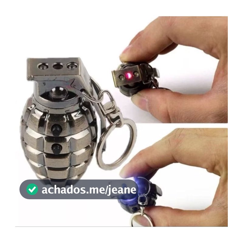 Chaveiro Lanterna Led e Laser Formato Granda Militar
