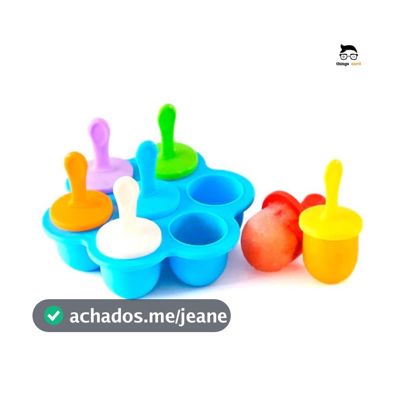 Forminha Picolé Infantil Peitolé 7 Cavidades Palito Colorido Bebê Molde Sorvete Silicone Livre BPA