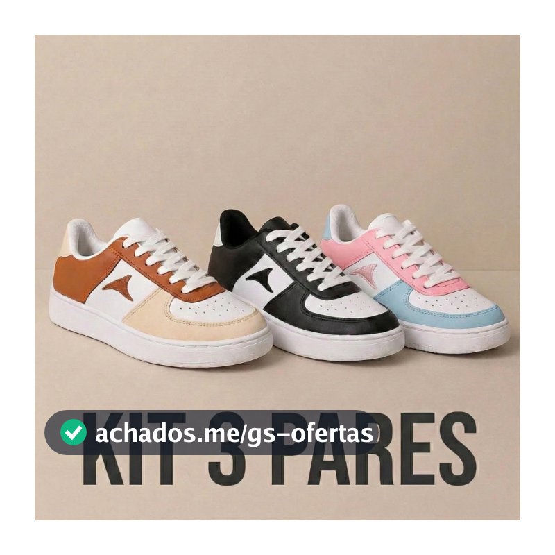 Kit 3 Pares Tênis Casual Street Look Urbano Conforto Respiravel Para Caminhadas E Uso Diario