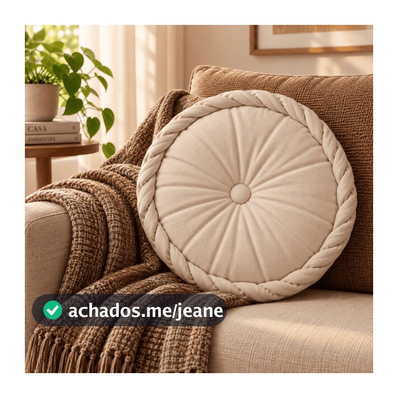 Almofada Decorativa Redonda Suede Macia para Sofá e Poltrona