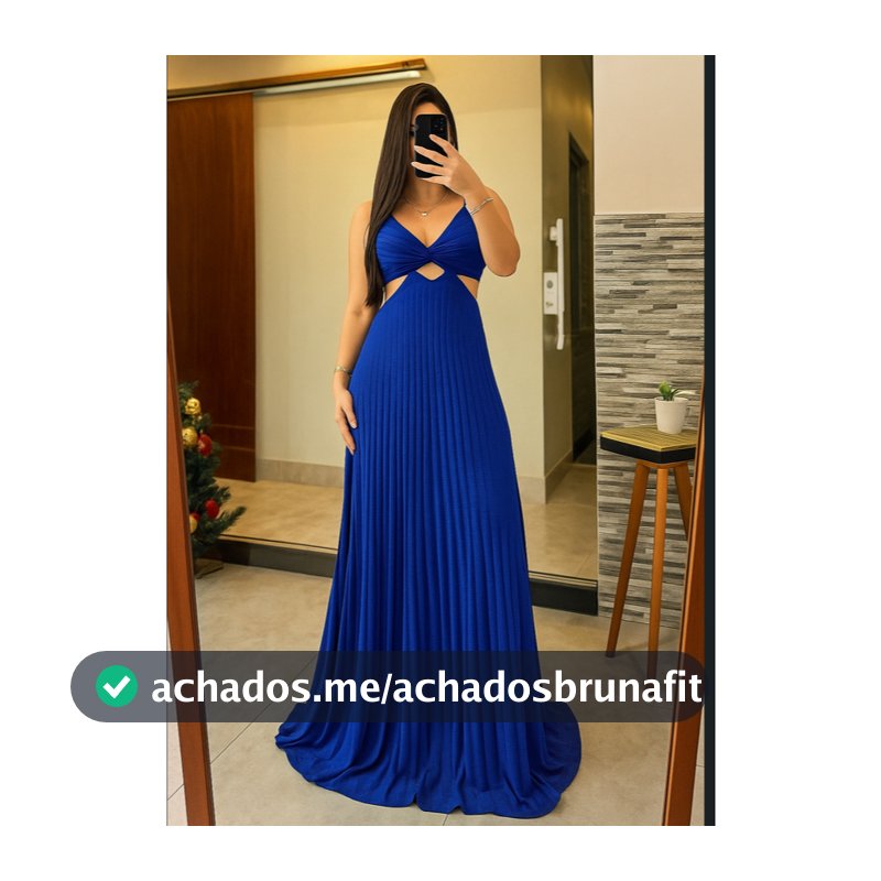 Vestido Plissado Longo Femenino  De Festa Formatura Casamento  Con Alca de tecido Duna Onda