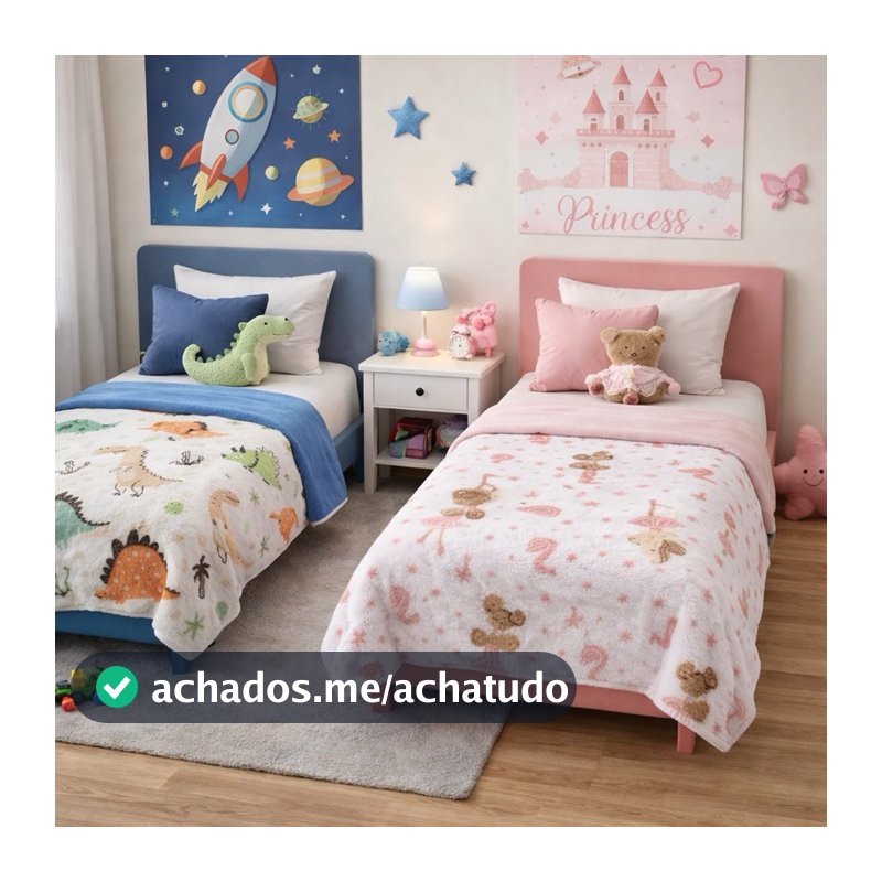 Cobertor Manta Infantil Solteiro 1,80m x  2,0 m – Cobertor Aconchegante
