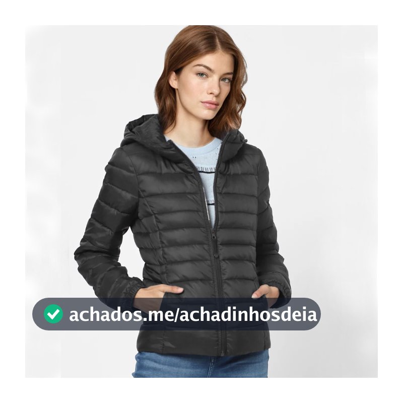 Bobojaco Jaqueta Puffer Feminina Moda Inverno Quentinha