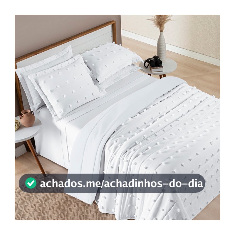Cobre Leito Poppy Pompom Padrão-Casal/Queen/King 3 Peças 3D Dupla Face| Micropercal 300 fios Ambientale Enxovais