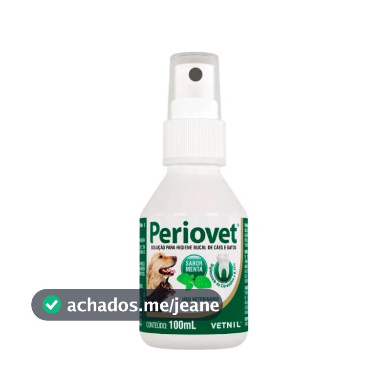 Periovet Spray 100 Ml - Vetnil- contra mau hálito cachorros e gatos