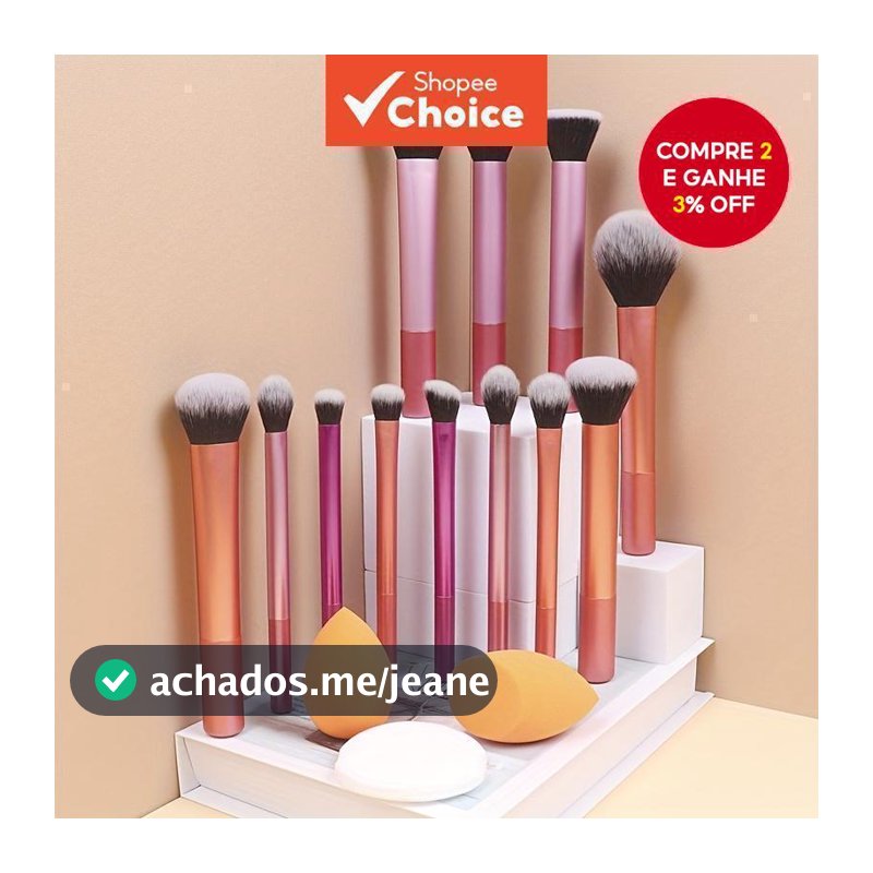 Conjunto De Pincéis De Maquiagem De 15 Peças Em Alta : Kit Multifuncional Com 12 E 3 Puffs
