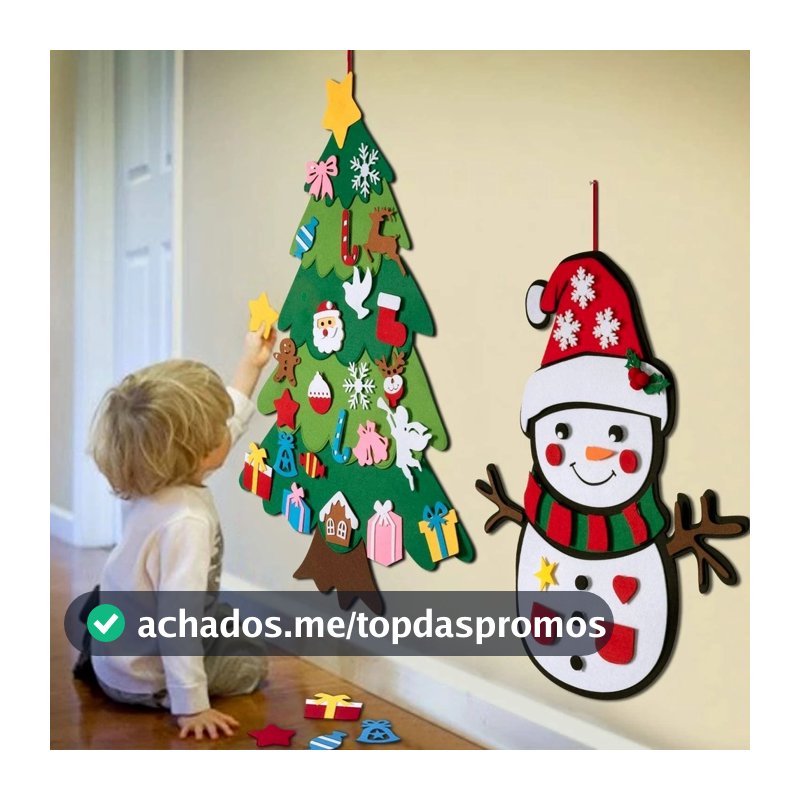 Feltro Árvore De Natal DIY Parede Pendurado Ornamentos Da Árvore De Natal Presente Para O Menino Menina Porta Ornamento Da Parede Decoração Bebê Brinquedos Montessori