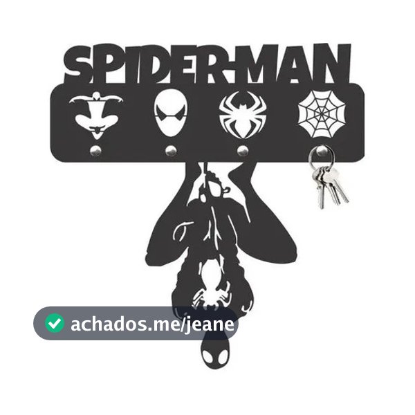 Porta Chaves Homem Aranha Decorativo Com Ganchos Mdf 3mm