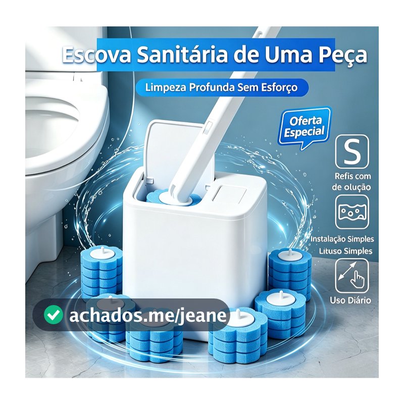 Kit Escova Sanitária Descartável 5 Peças, Kit Limpeza de Vaso Sanitário,Cabeças de reposição, 6 unidades23.01