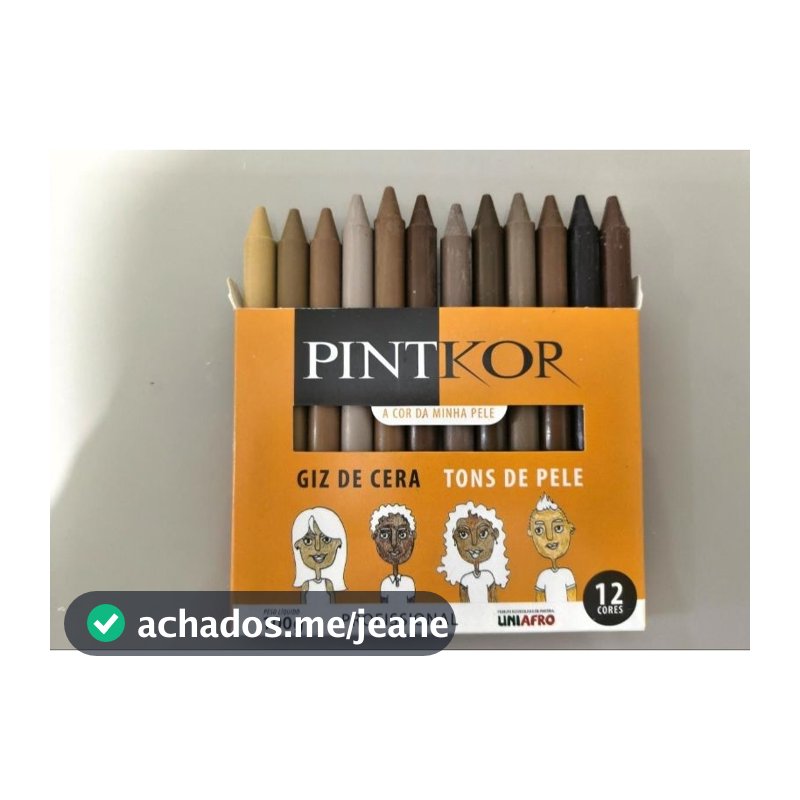 Giz de cera tons de pele 12 cores