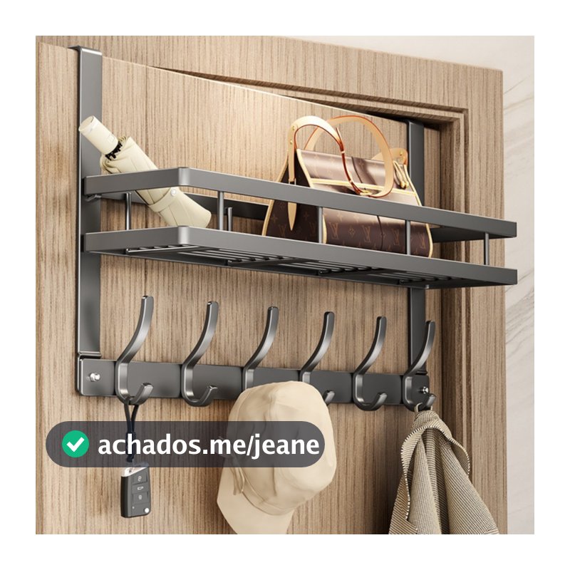 Suporte Prateleira Organizador Multiuso com Ganchos – Cozinha, Banheiro, Quarto, Sala e Lavanderia