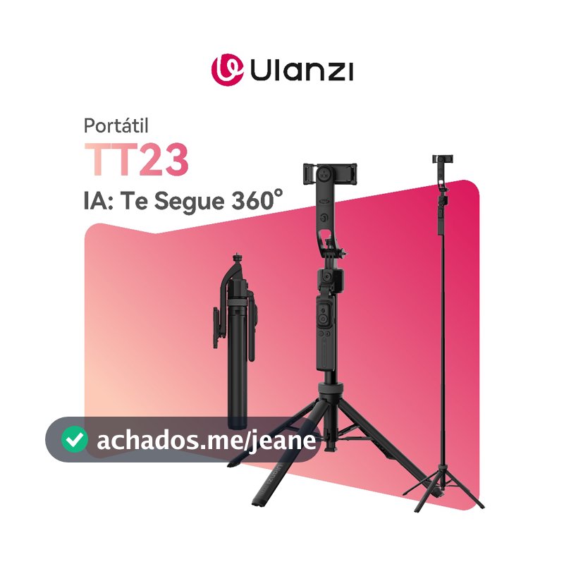 ULANZI TT23 Tripé De Auto-Rastreamento AI 360° Clipe/MagSafe Bastão De Selfie Controle Bluetooth