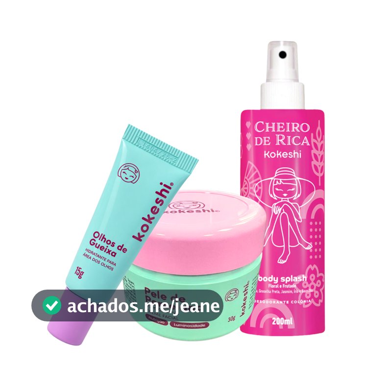 Kit Frescor e Hidratação Facial Kokeshi Pele de Porcelana Olhos de Gueixa e Body Splash Nº1