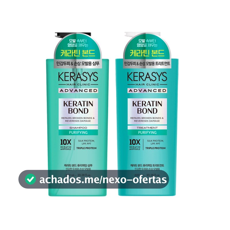 Kit Keratin Bond Purifying Kerasys 600 ml - Shampoo E Tratamento Para Cabelos Oleosos