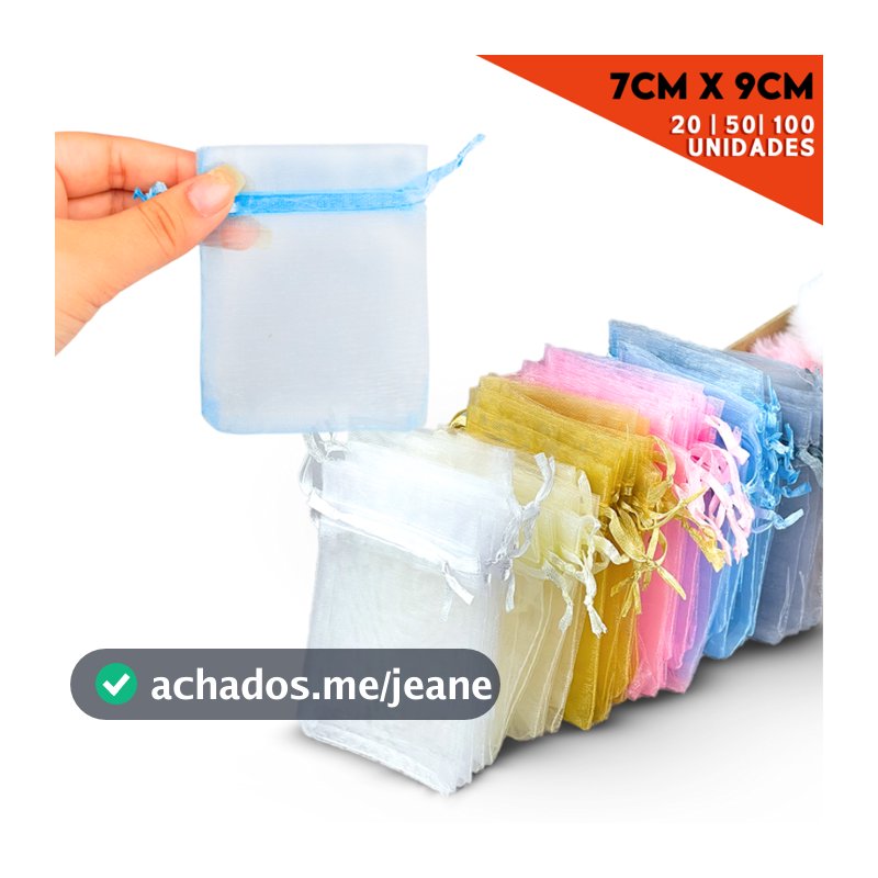 Saco Organza - Saquinho Para Lembrancinha 7x9 Diversas Cores - 20/50/100 Unidades - Nybc