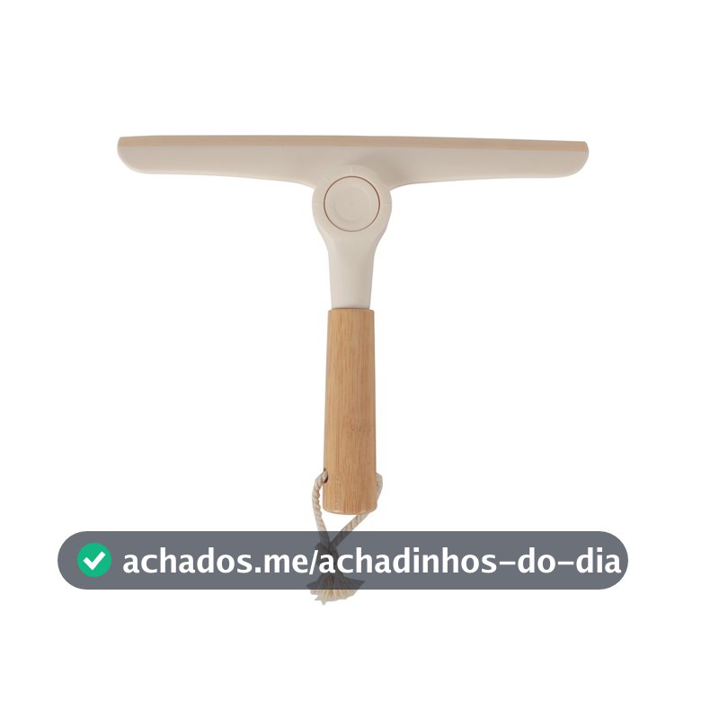 Rodo de Pia Dobrável com Cabo de Bambu Oikos Rodinho Off White Bege