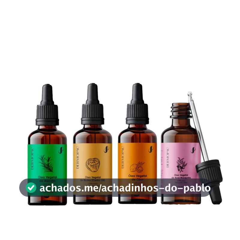 Kit Óleos Vegetais Ojon, Rìcino, Alecrim, Rosa Mosqueta 30ml