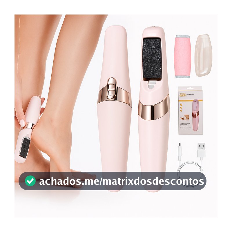 Lixa Esfoliadora Elétrica de Pés Tira Calos Portátil USB Pedicure Rápido Indolor Para Pés Lisos