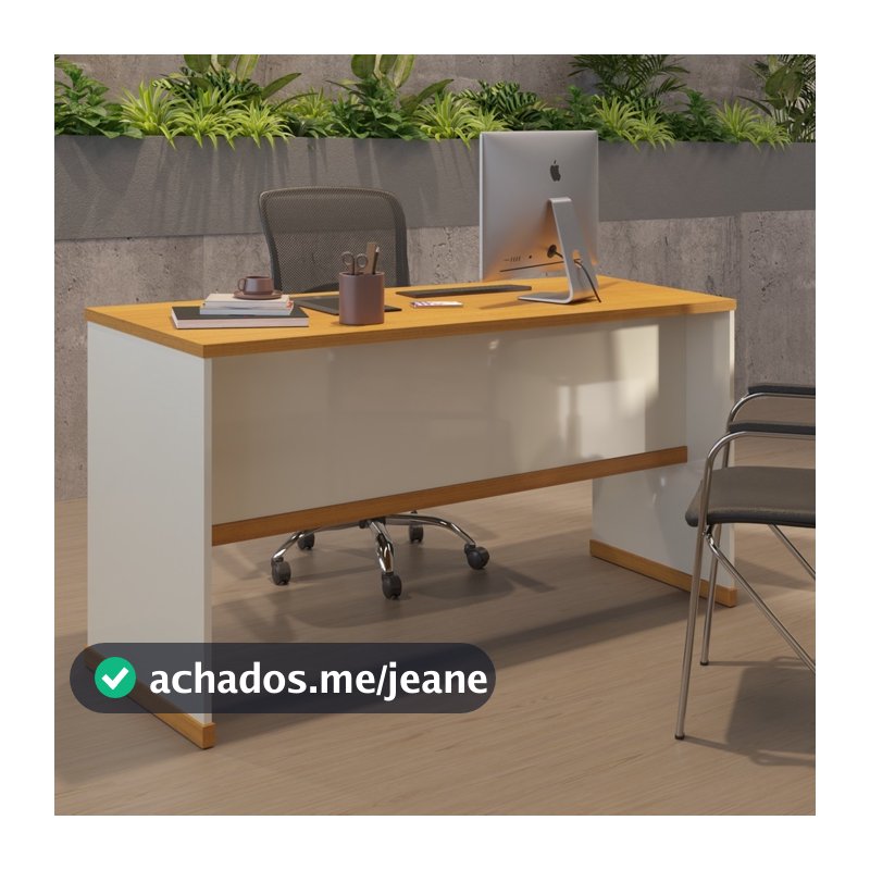 Mesa Escrivaninha de Escritório Office Tampo MDP 25mm Largura 136cm Berlin