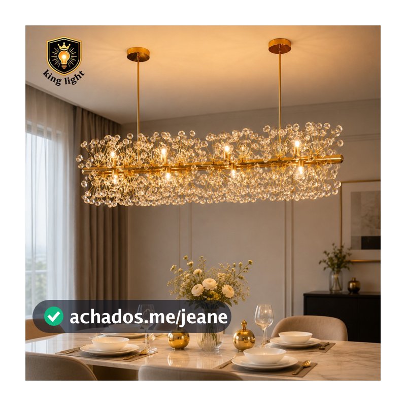 Lustre de Cristal K9 Moderno Luxo para Sala de Estar e Sala de Jantar Luminária Pendente Decorativa Soquete G9 luminaria