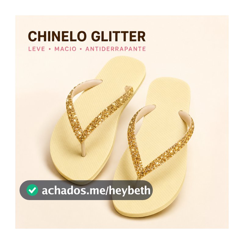 Chinelo Feminino com Strass e Glitter Macio Antiderrapante Leve Sandália Rasteirinha 33/34 ao 39/40