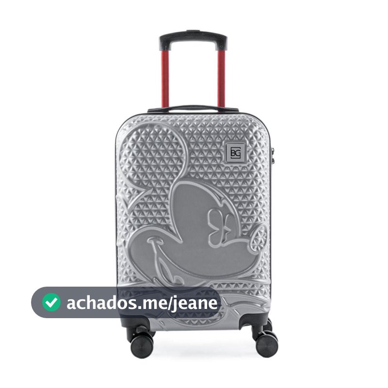 Mala de Bordo 10 Kg ABS 4 Rodas Mickey Epcot Prata