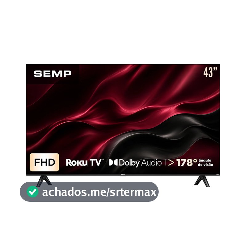 Smart TV Semp 43” 43S42R Full HD Roku TV Dolby Audio Wi-Fi