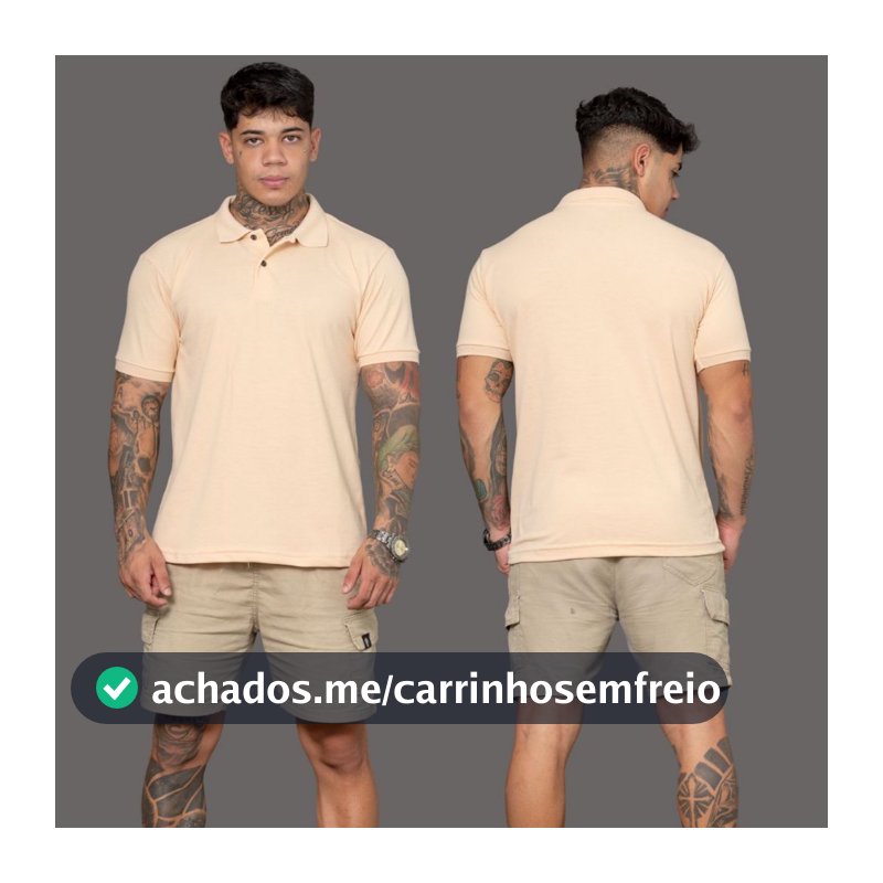 Camisa Polo Piquet Masculina Premium Lisa e Bordada Verao