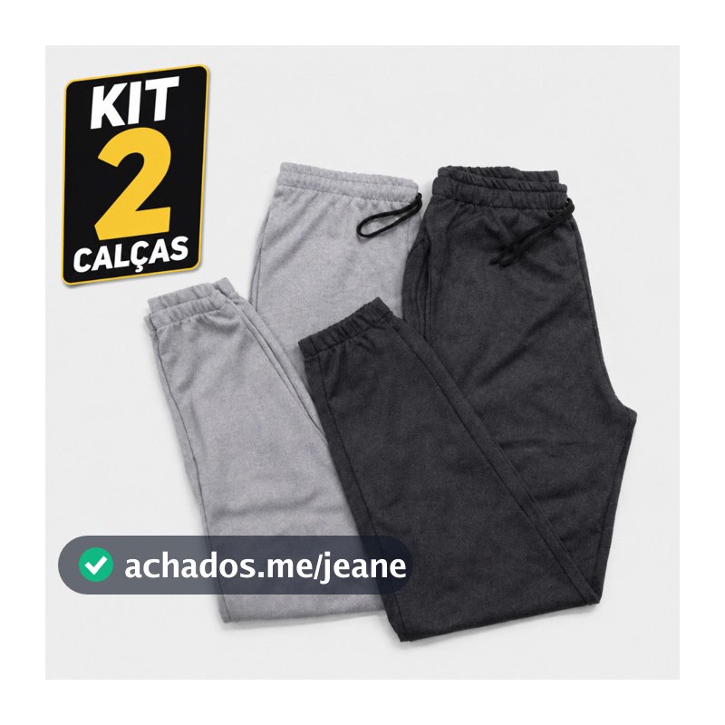 KIT 2 Calça de Moletom  Feminina  - Calça Jogger peluciada adulto feminino
