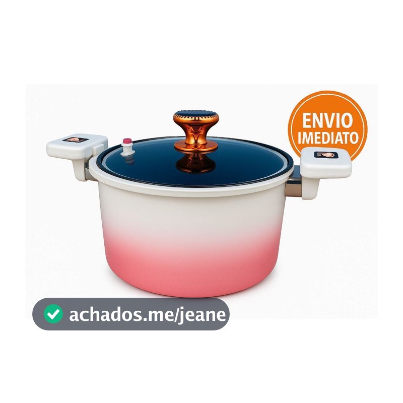 Panela de Micro Pressão Rosa 4.5 Litros 24Cm Anti Aderente Caçarola e Tambem Por Indução
