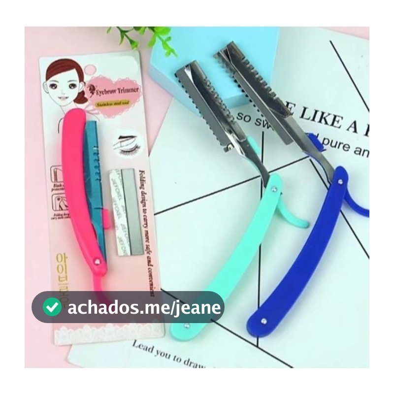 ANA 1108 Kit Navalha Navalhete Profissional Barbeiro+5Lâminas Aço Inox Acabamento Barba Sobrancelha