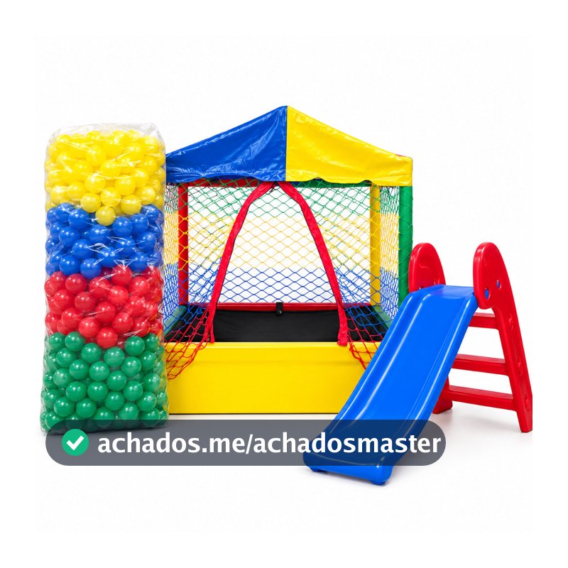 Kit Playground Infantil - Escorregador Baby - Piscina de Bolinhas - Bolinhas - Colorido