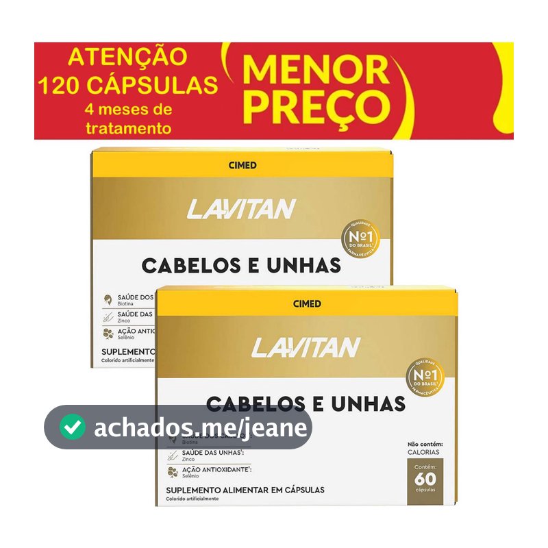 Kit 2 und Lavitan Cabelos e Unhas 60 Cápsulas