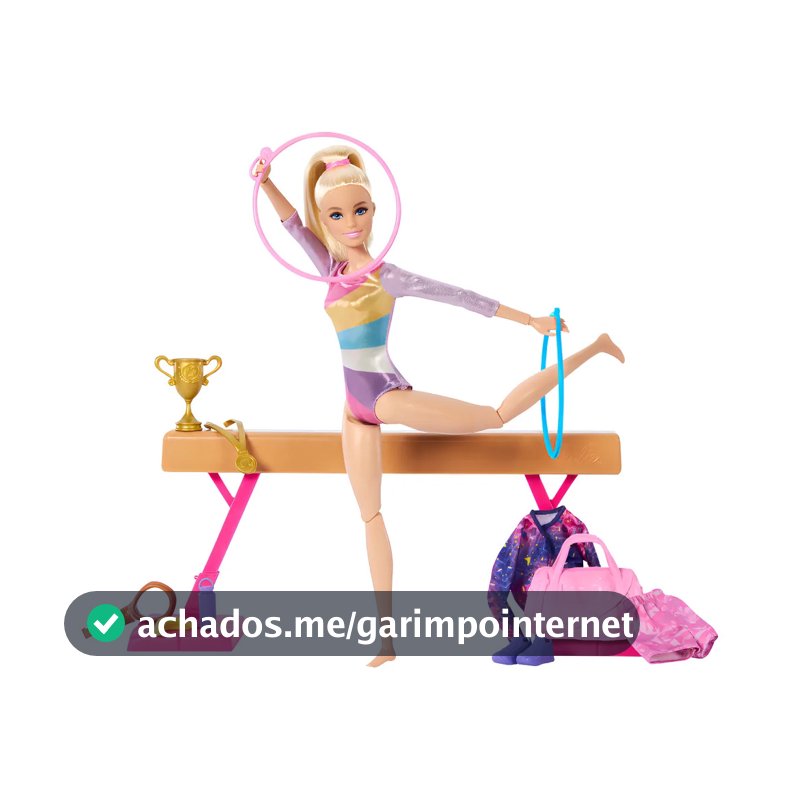 Boneca Barbie Profissões Loira Conjunto Ginasta HRG52 Mattel