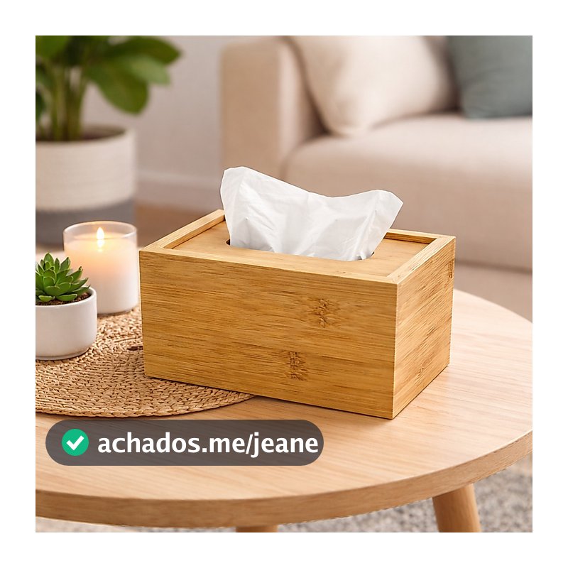 Porta Lenço de Papel em MDF Decorativo Premium Organizador Moderno para Sala, Banheiro e Escritório