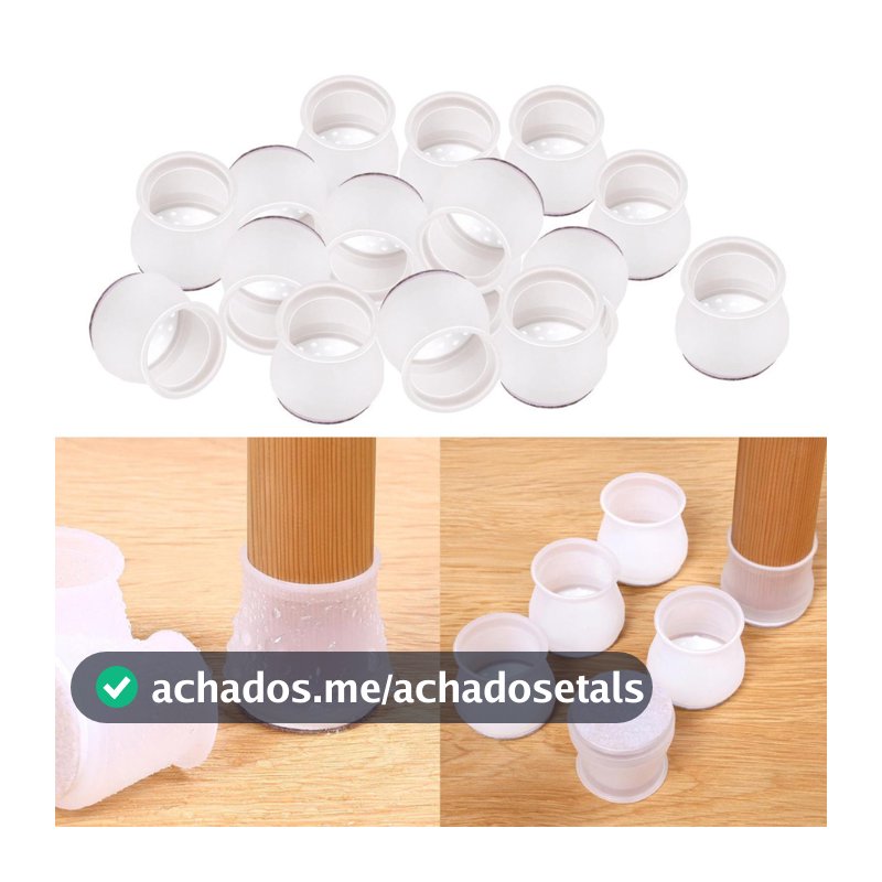 Kit C/ 4/8/12/16 Protetor de Silicone para Pés de Cadeira e Mesa Pés Pezinho Redondo Hot Sale