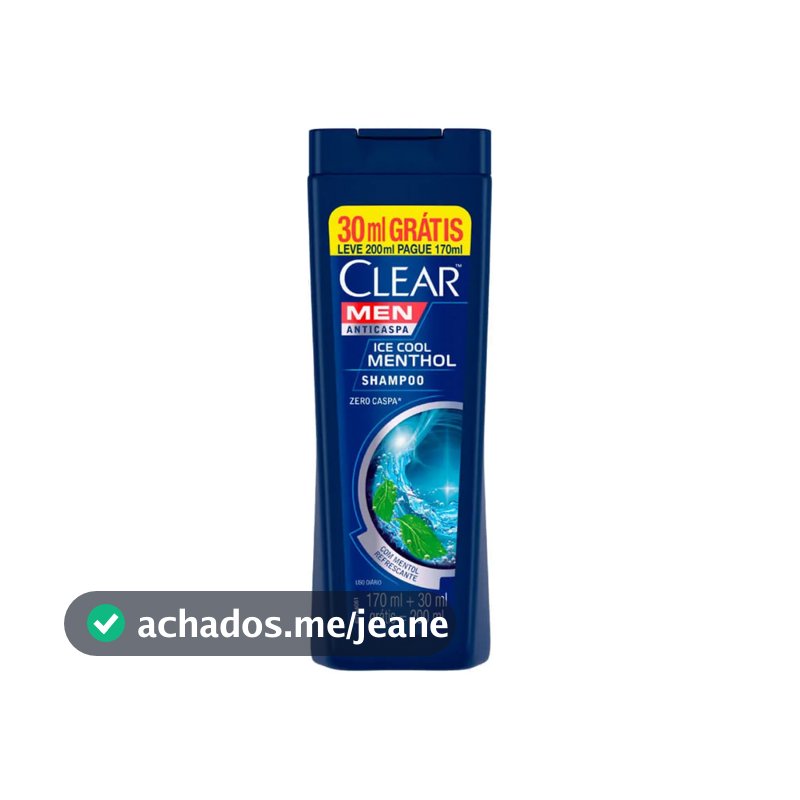 Shampoo Clear Men Anticaspa Ice Cool Menthol Com 200ml