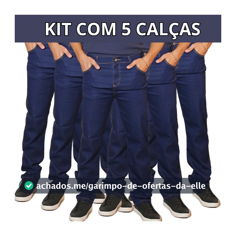Kit 5 Calças Jeans Masculina Trabalho/Passeio Elastano Lycra Direto Da Fábrica