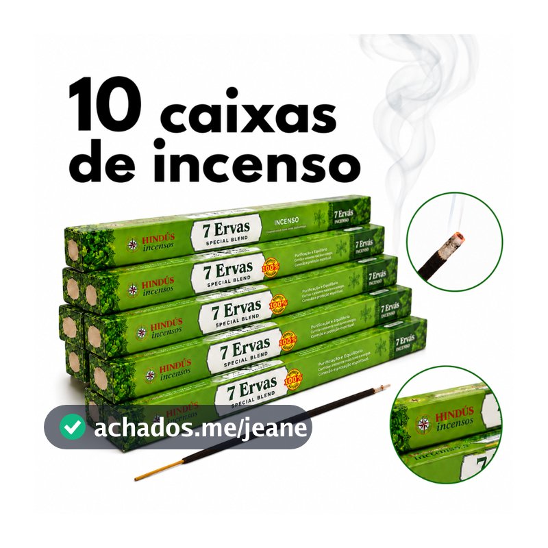 Incenso Natural 7 Ervas Special Blend 10 Caixas 80 Varetas Relaxamento Meditação Premium