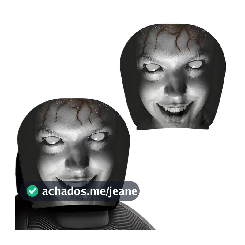 Conjunto De 2 Capas De Encosto De Cabeça Para Assento De Carro Com Rosto Fantasma Assustador , Protetor Universal Automo