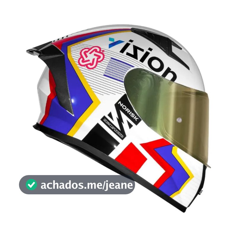 Capacete Norisk Flow Fechado Moto Vizion Branco + Viseira