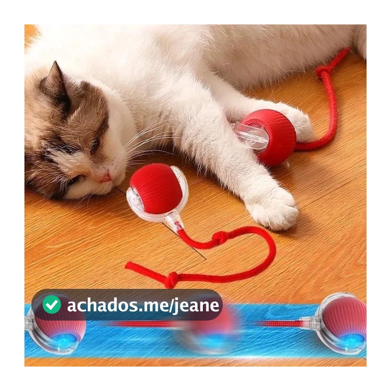 Brinquedo Inteligente Recarregável para Gatos com Bola Automática e Rabo Falso Elétrico